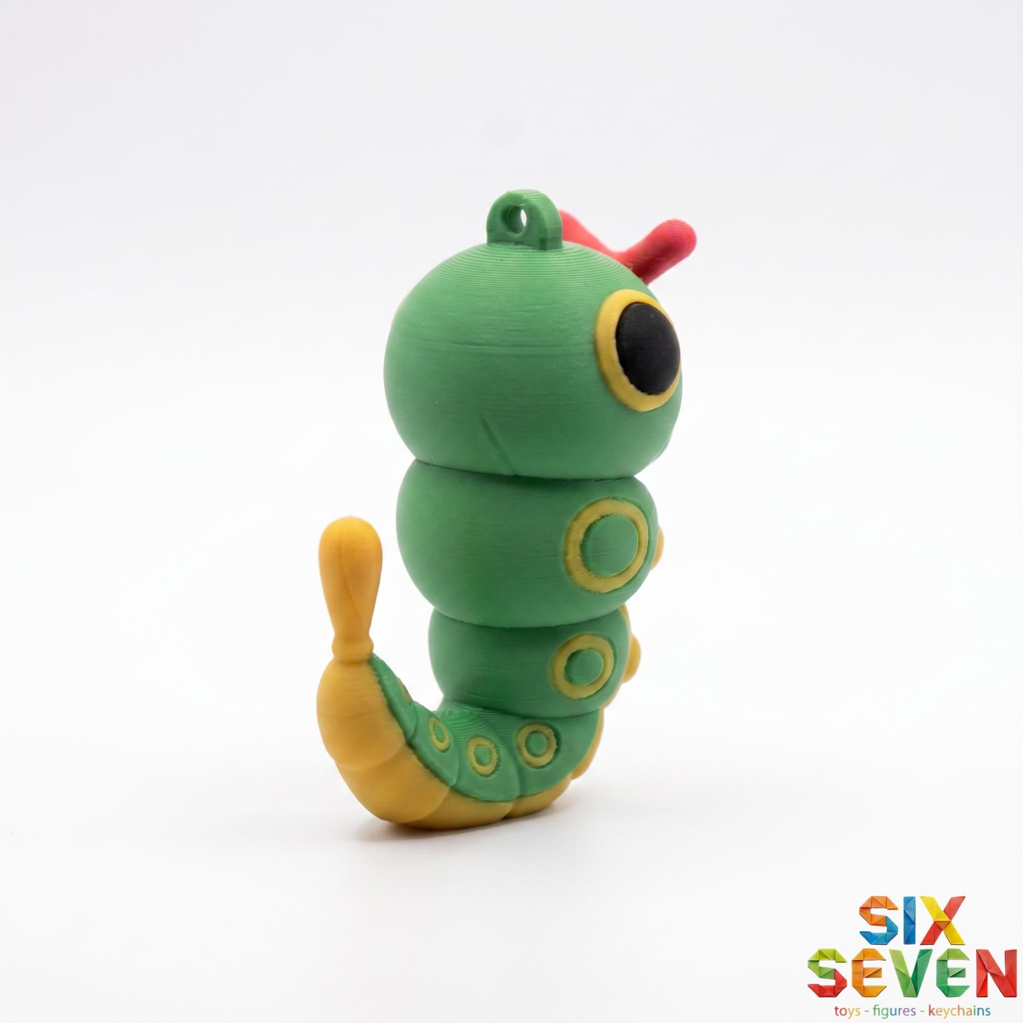 Pokemon Inspired Caterpie Figure & Keychain