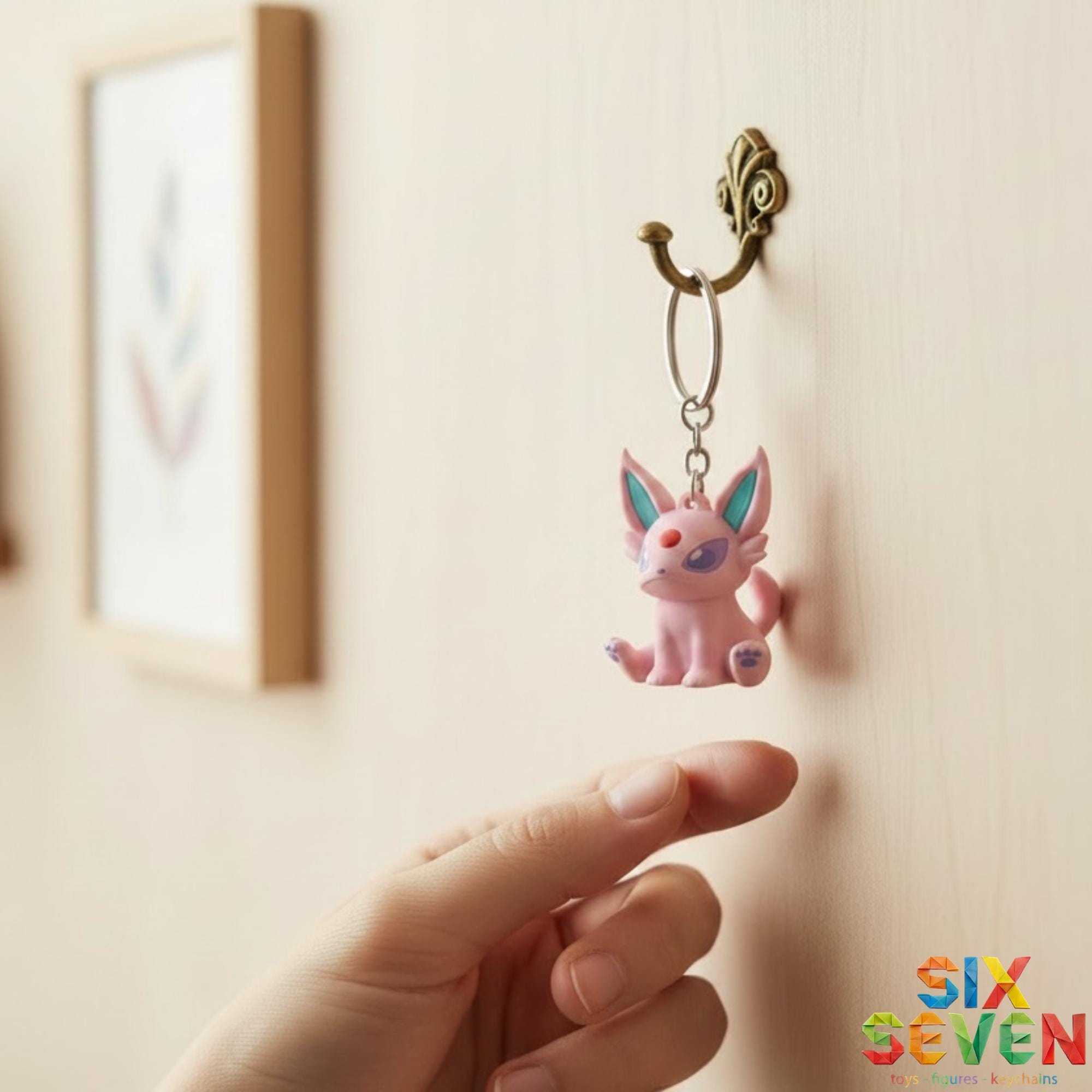 Pokemon Inspired Espeon Figure & Keychain