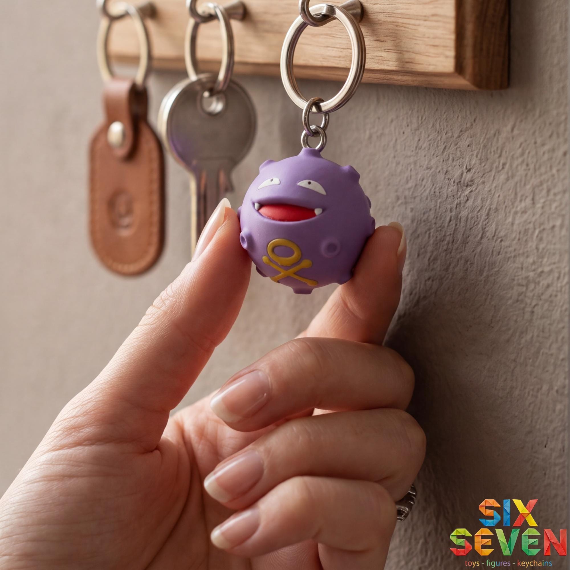 Pokemon Inspired Koffing Figure & Keychain