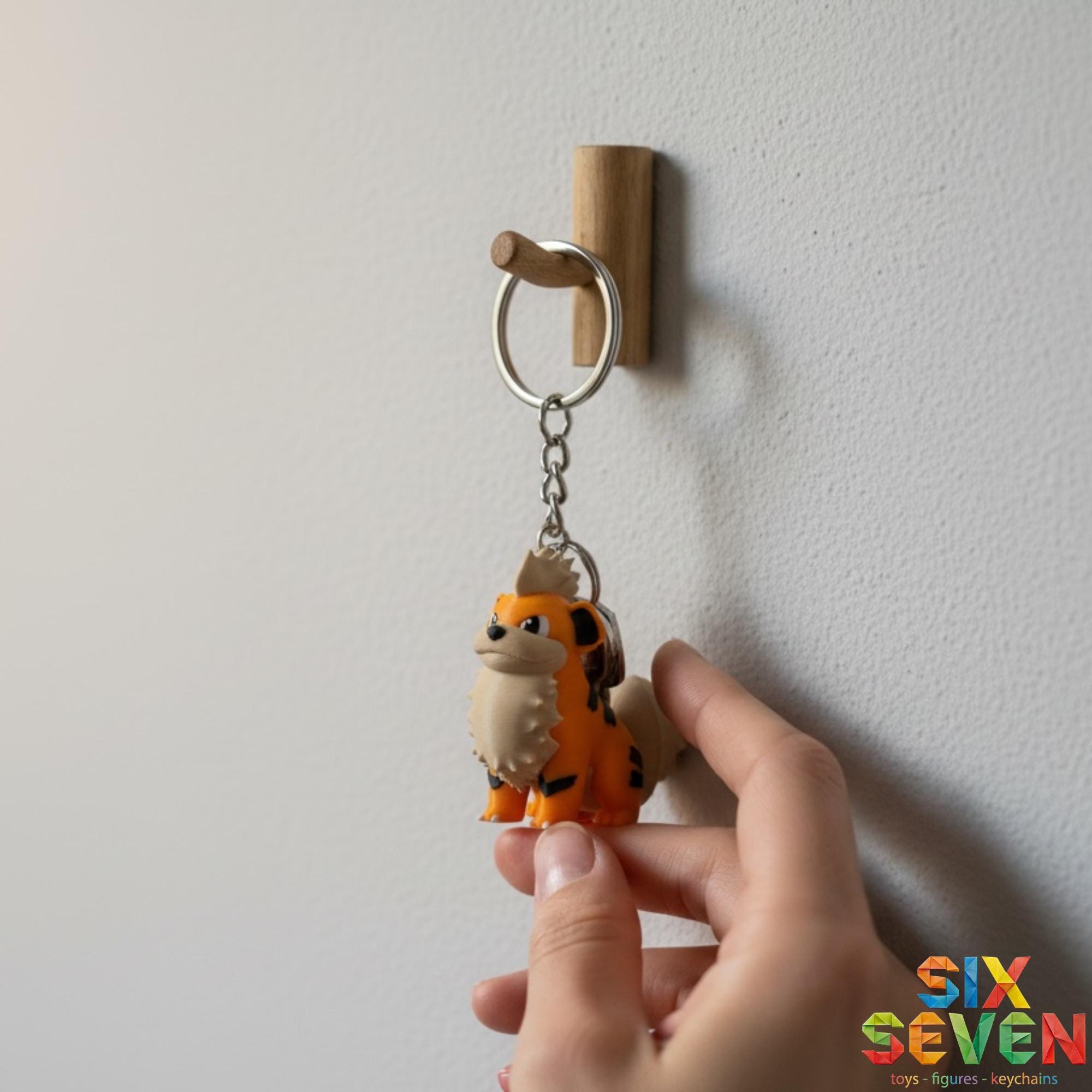 Pokemon Inspired Growlithe Figure & Keychain