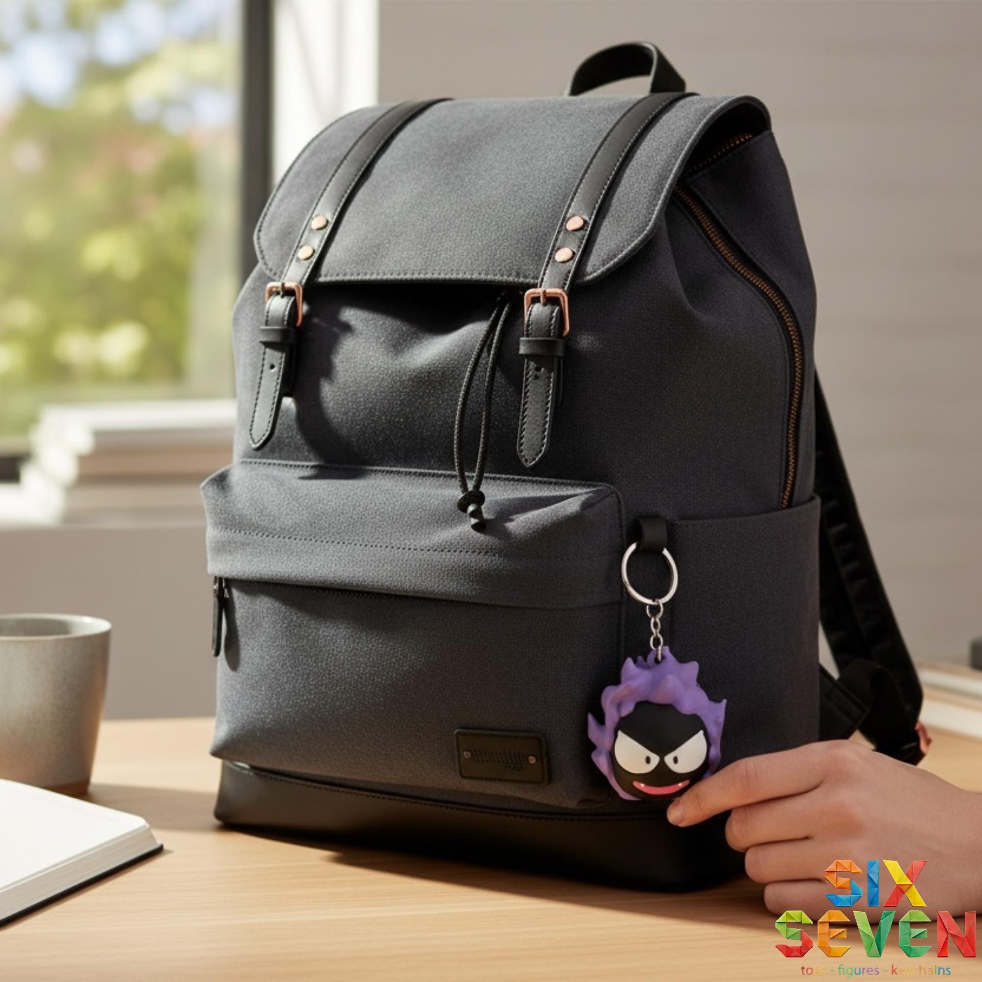 Pokemon Inspired Gastly Figure & Keychain