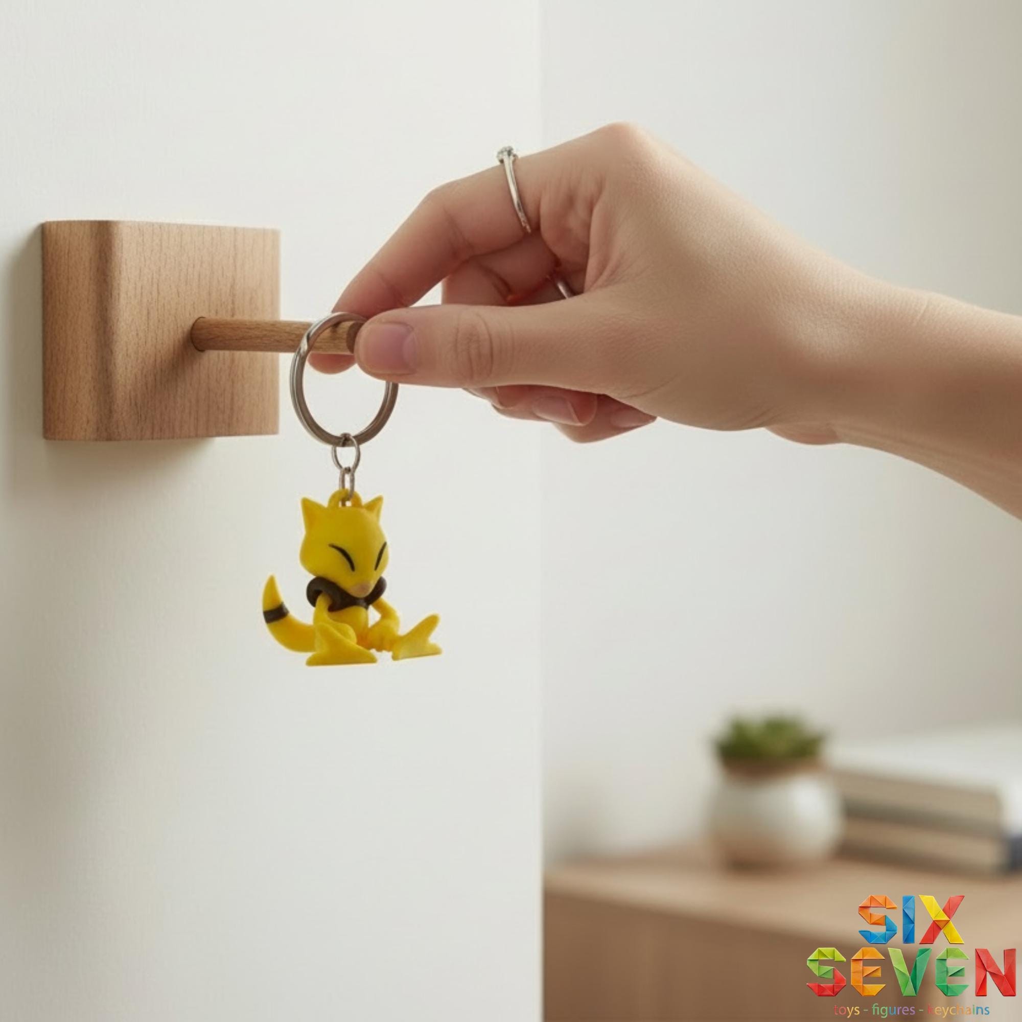 Pokemon Inspired Abra Figure & Keychain