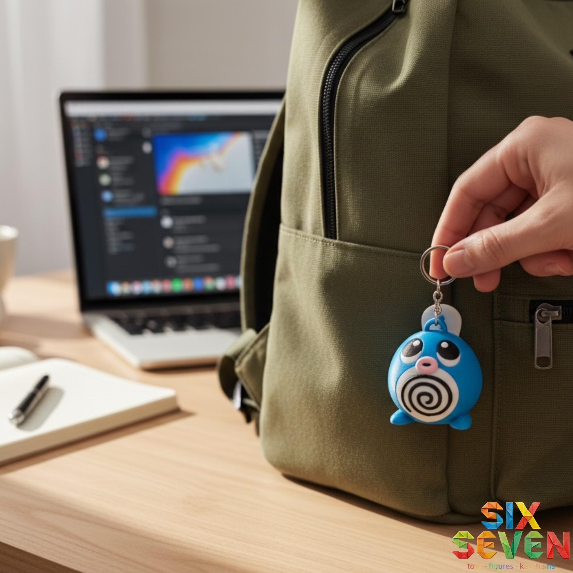 Pokemon Inspired Poliwag Figure & Keychain