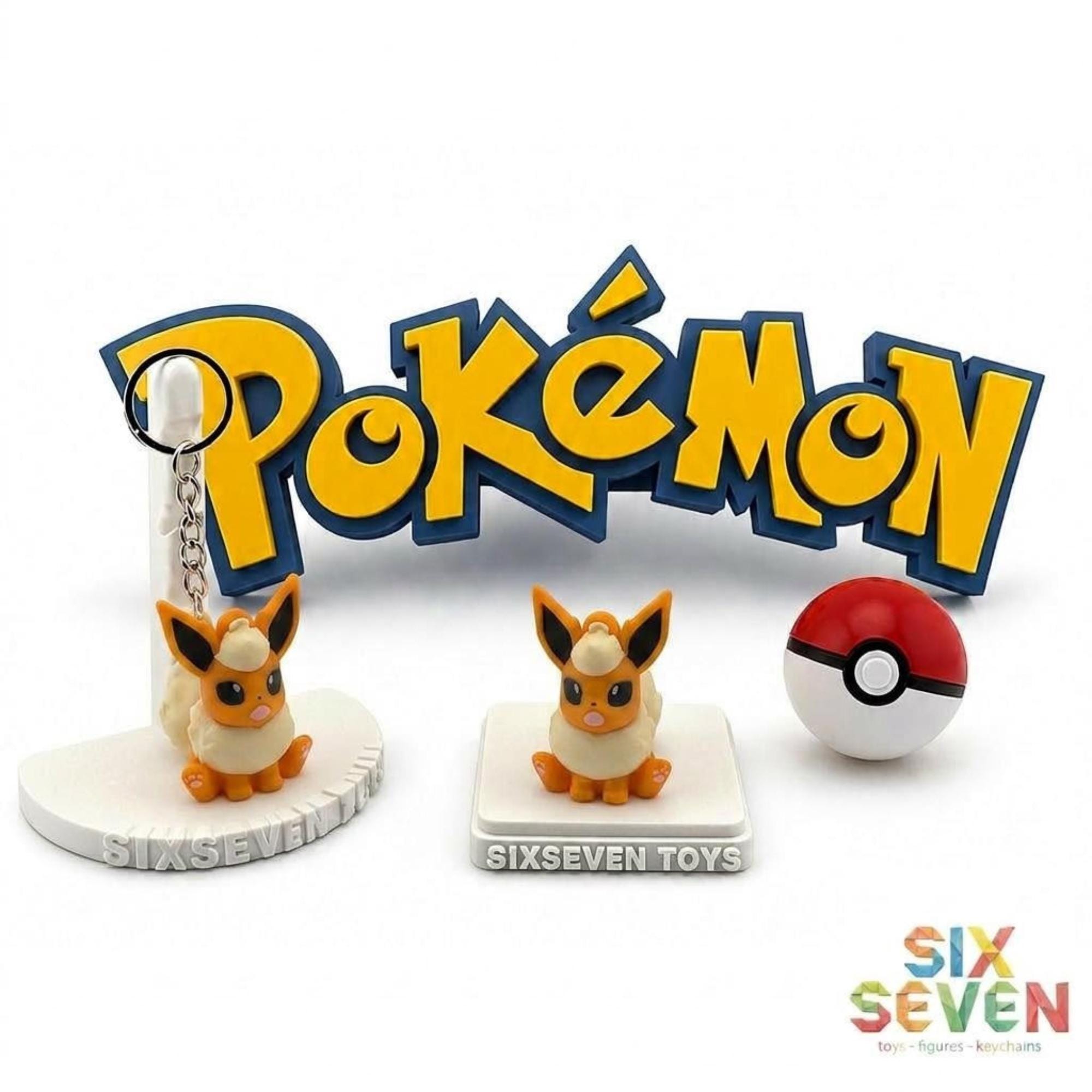 Pokemon Inspired Flareon Figure & Keychain