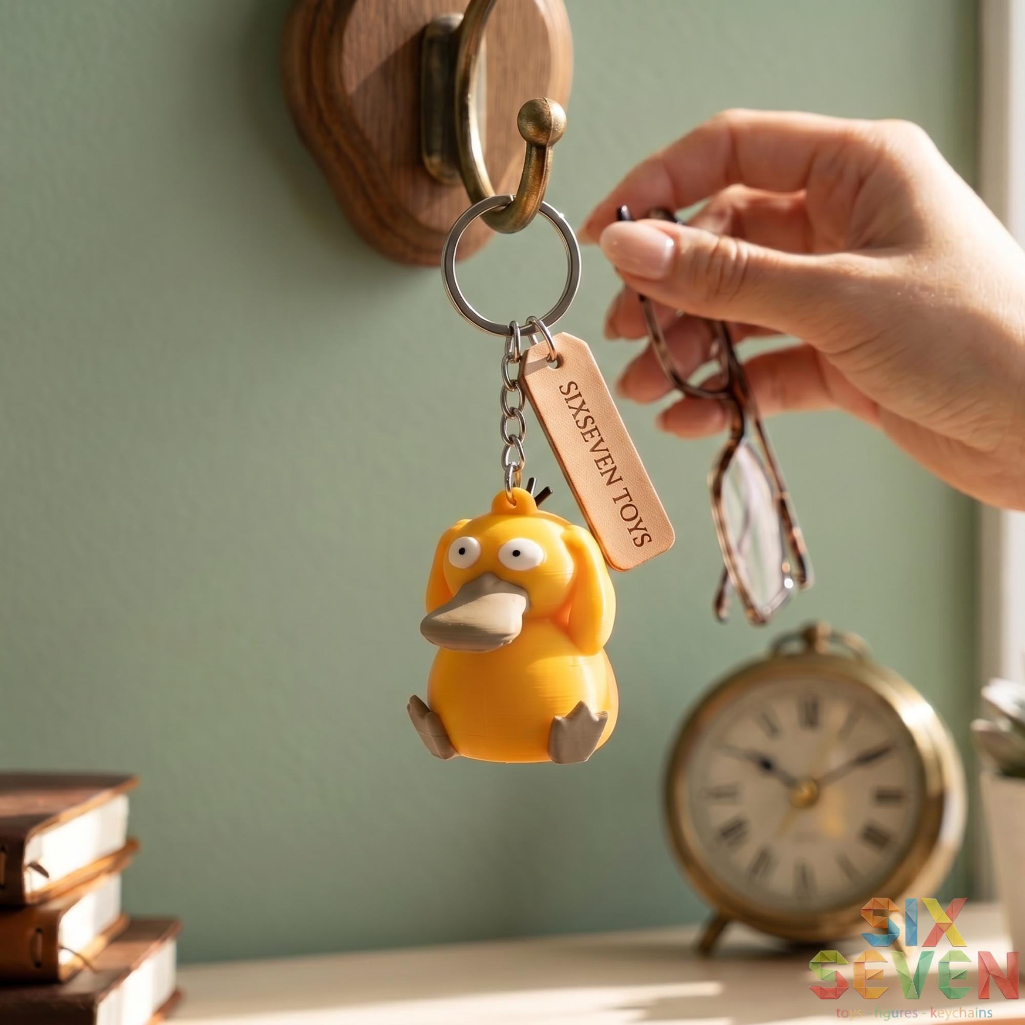 Pokemon Inspired Psyduck Figure & Keychain