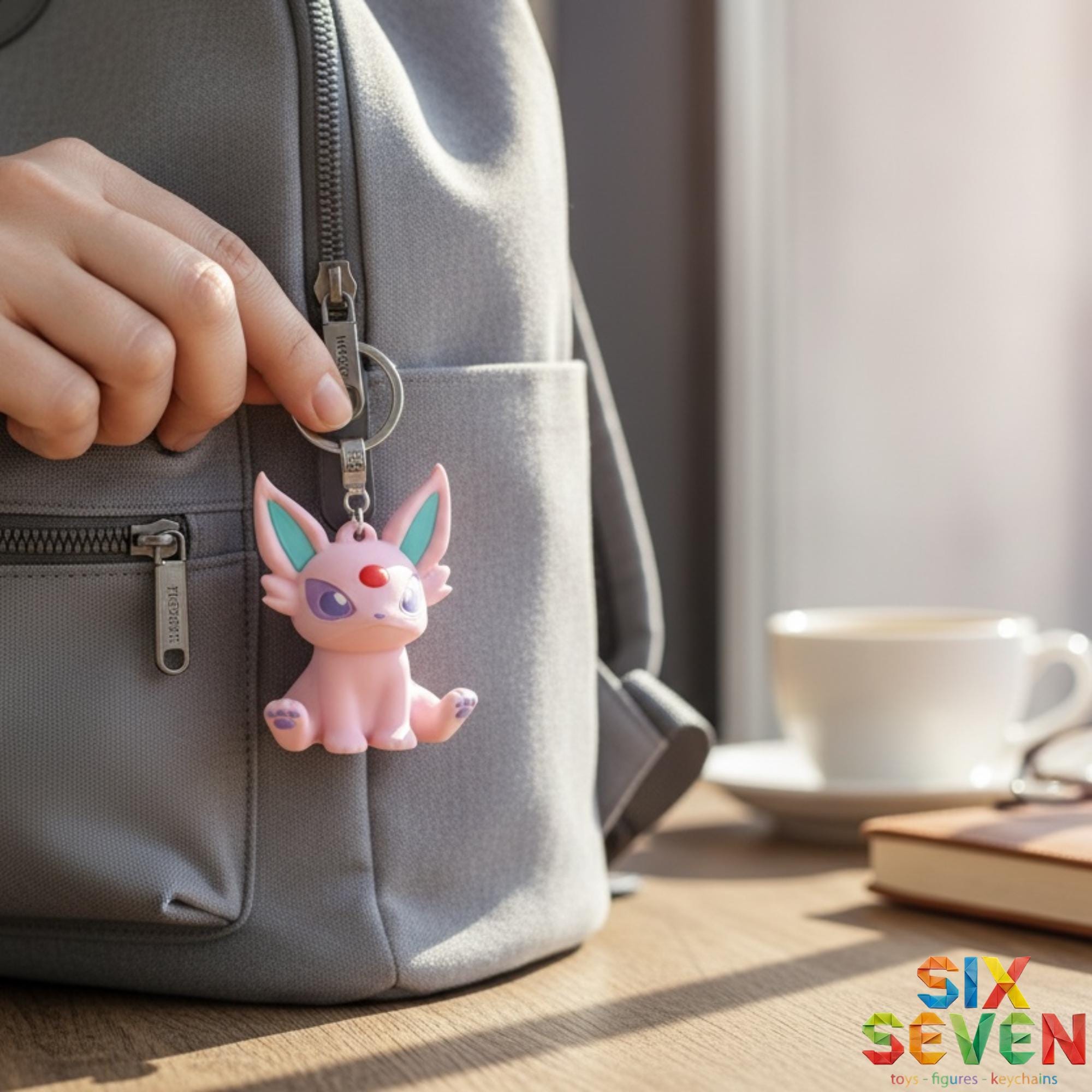 Pokemon Inspired Espeon Figure & Keychain