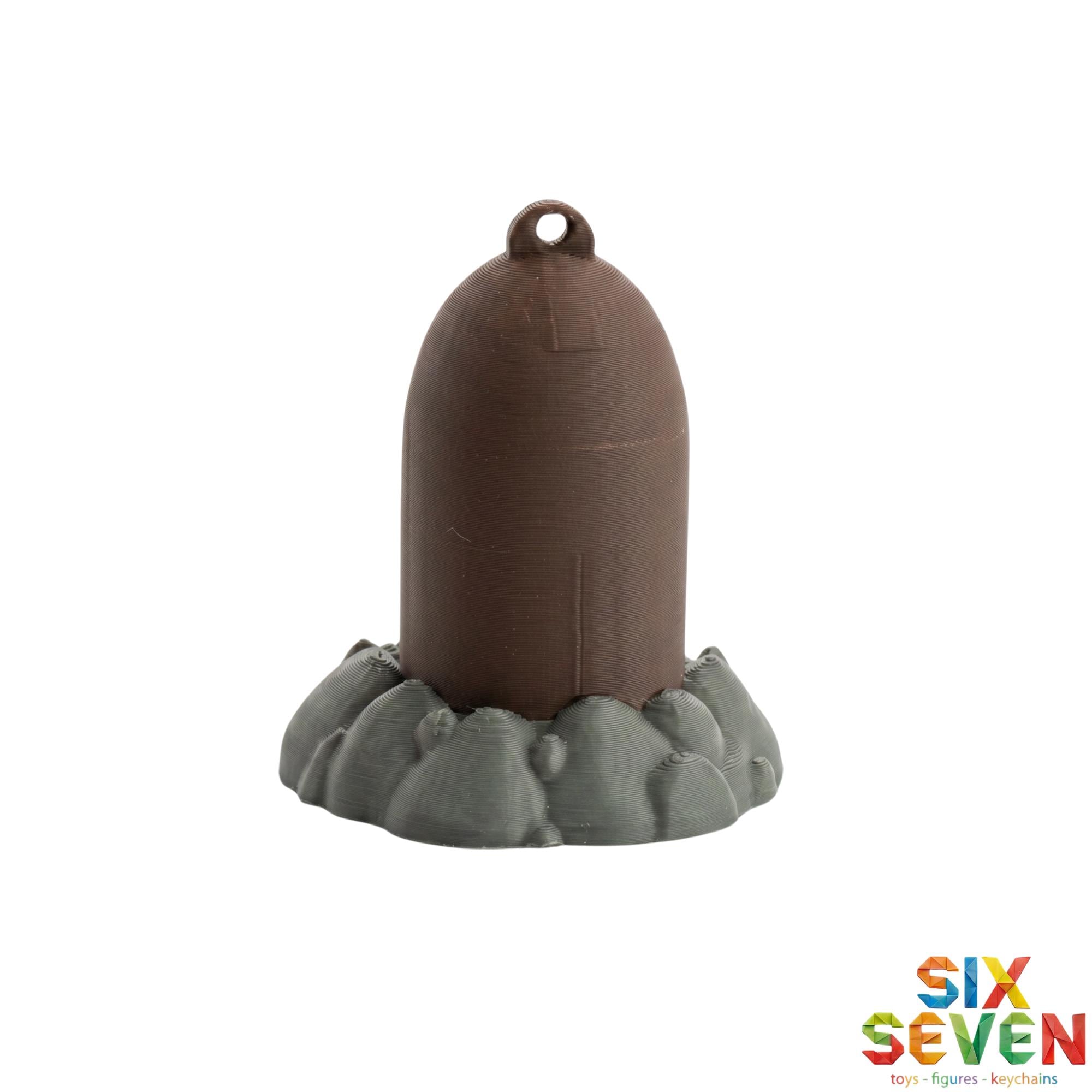 Pokemon Inspired Diglett Figure & Keychain